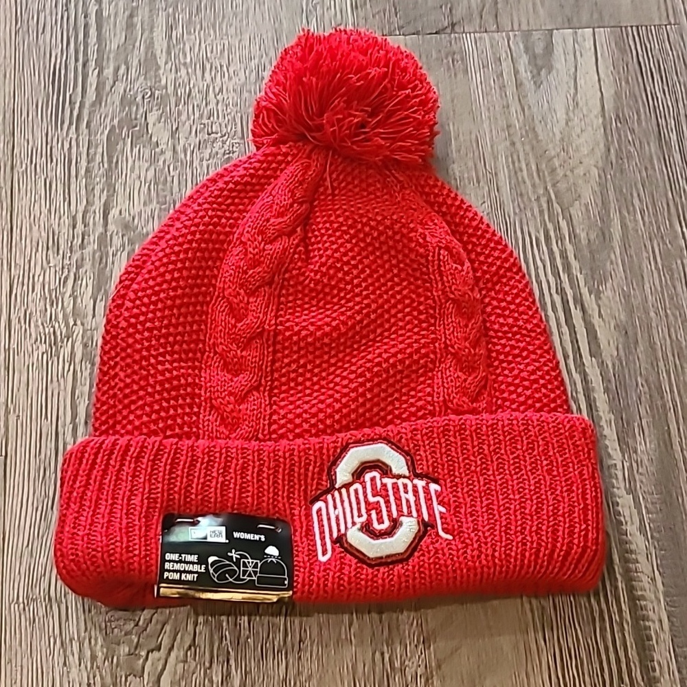 Ohio State New Era Knit Hat with Removable Pom Pom